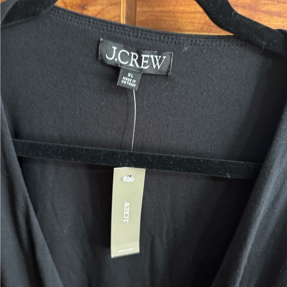 J. Crew Black Wrap Top with Red Plaid Waist Tie - Picture 3 of 10